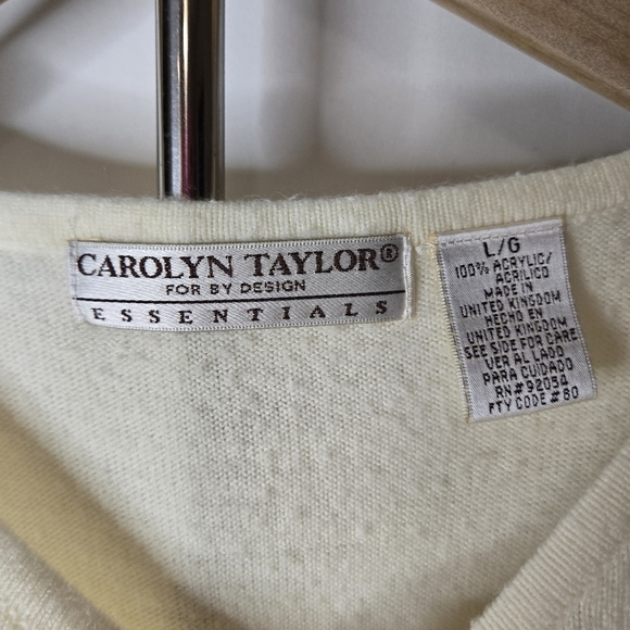 Carolyn Taylor Vintage Cream Knit Top & Button Cardigan Set | Size L - Picture 4 of 8